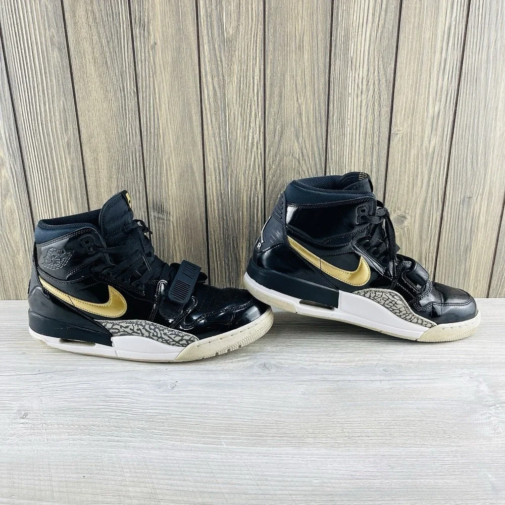 Jordan Legacy 312 Black Gold Men's Size 11 Sneakers Shoes AV3922-007